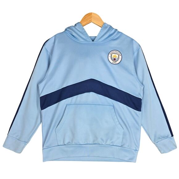 Manchester City F.C. Other - MANCHESTER CITY F.C. OFFICIAL HOODIE – YOUTH XL – LIGHT BLUE – CREST + MANCITY